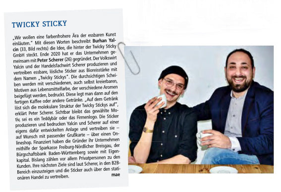 Zeitungsartikel Fudder Peter Scherer und Burhan Yalcin